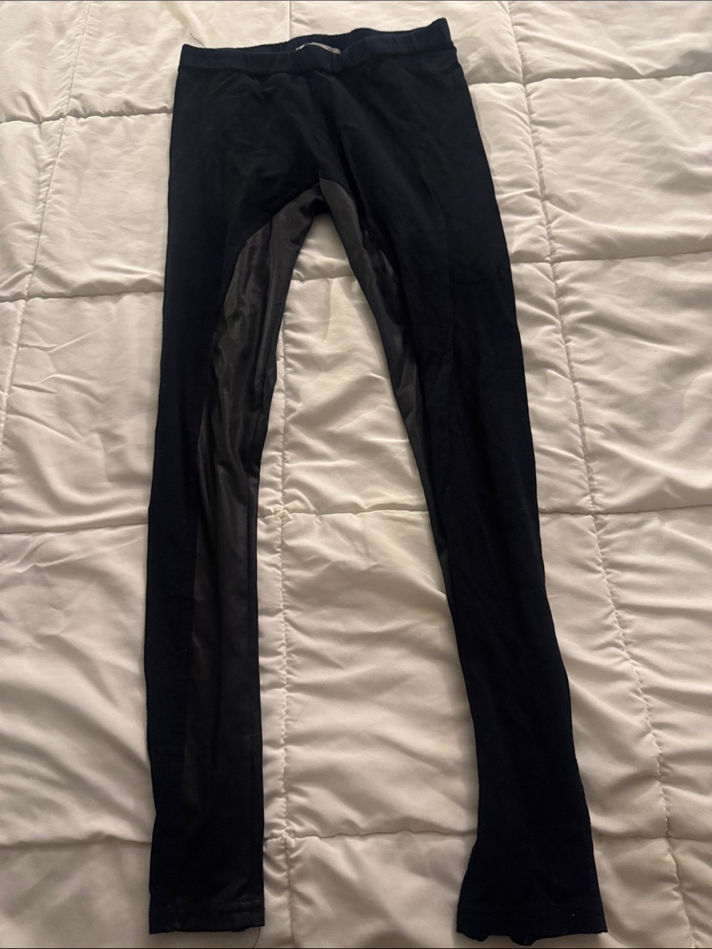 Poof Excellence Black Riding Leggings with Contrasting Knee Panels
